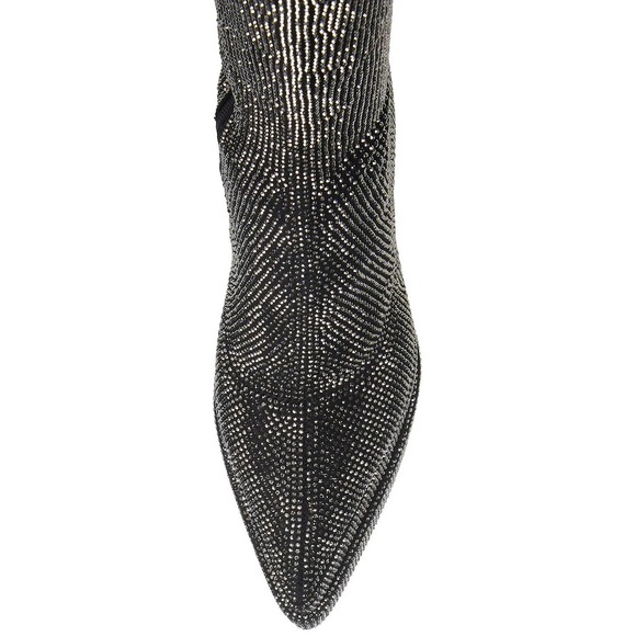 Steve Madden Sultry Rhinestone Over The Knee Platform Black Boots - Picture 10 of 16